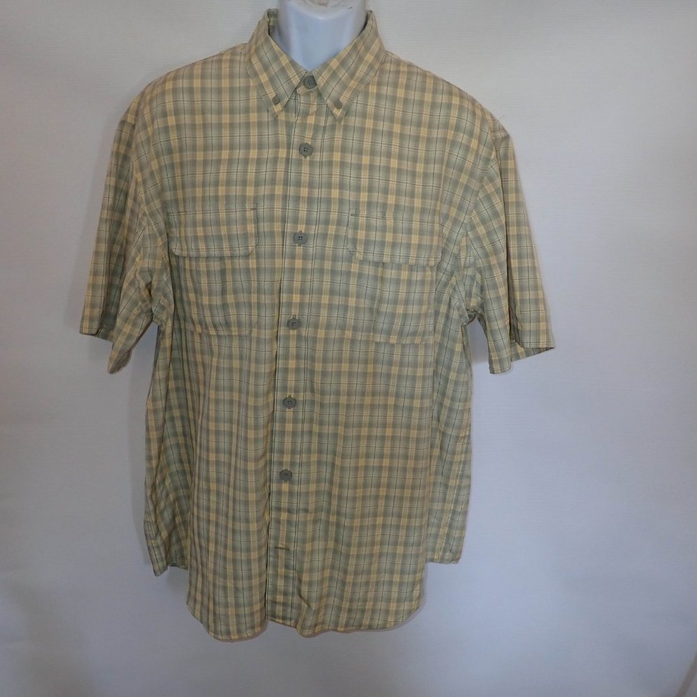 Duluth Trading Co Mens Vented Short‎ Sleeve Plaid L